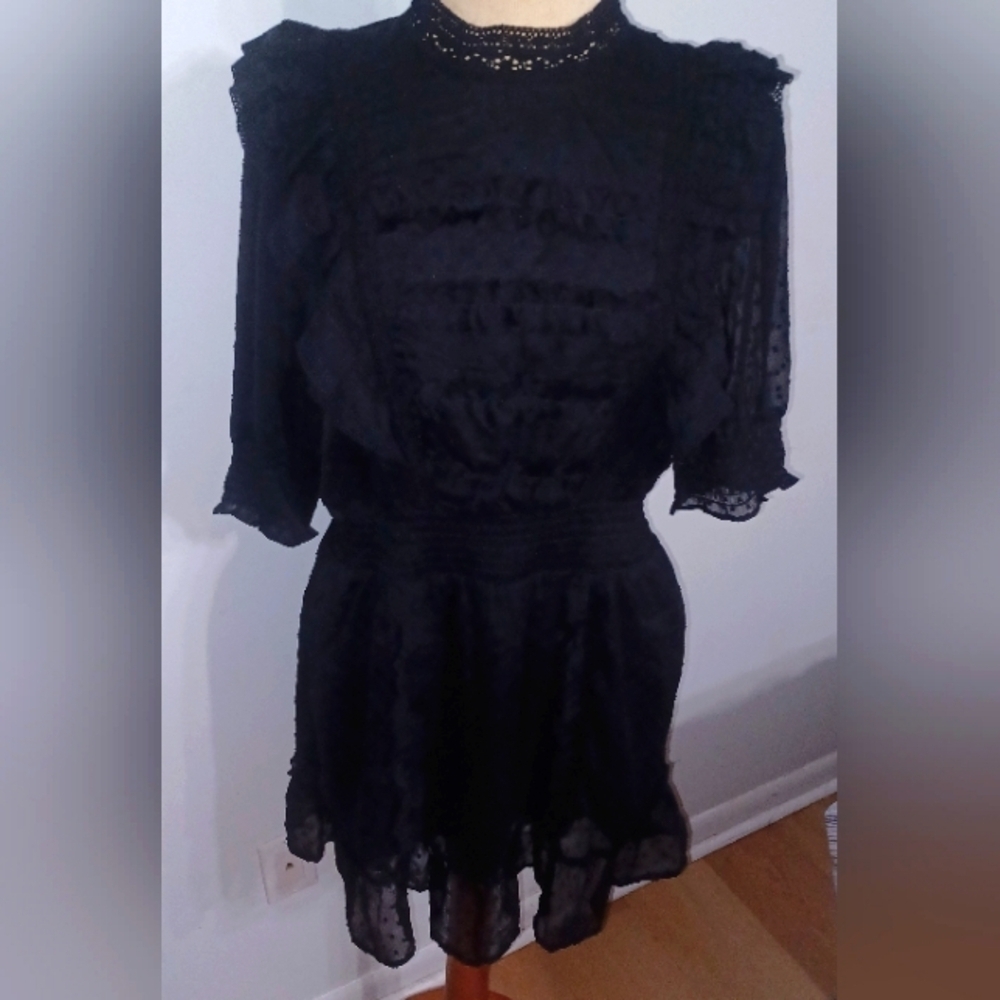 Miss Selfridge Black Lace Mini Dress